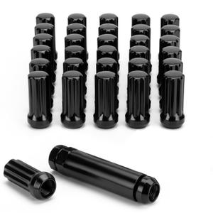 9/16-18 Lug Nuts for 1994-2011 Dodge Ram 2500 3500, 2002-2010 Ram 1500, 1988-1998 Ford F250 F350, 2004-2009 Durango, 32PCS 7 Spline Wheel Lug Nuts 9/16x18 Black with Socket Key for Aftermarket Wheels