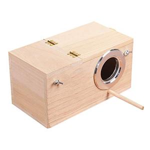 YJJKJ Wood Parakeet Nest Box Pet Bird House Parrot Breeding Mating Box Bird Cage Box for Lovebirds Cockatiel Parrot lets Budgerigar Parakeet (M)