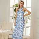 GRACE KARIN Womens Summer Floral Dresses 2026 Boho Maxi Dress Flowy Halter Sundress Casual Vacation Beach Clothes with Pocket (S)