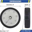 GICOOL 734-04018 Lawn Mower Front Drive Wheels, 8 Inch Wheels for MTD 734-04018A 734-04018B 734-04018C 12AV569Q597 Troy-Bilt TB240, Pack of 2