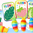 Valentine's Day Cards For Kids School, 24Pack Valentine's Day Cards for Kids With Fidget Slug Keychain, Valentines Day Gifts for Kids Classroom Exchange, Party Favors School Activities Prizes Rewards