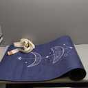 Yoga Mat With Strap 5mm Non Slip Suede & TPE - Beige Eco-Friendly Fitness & Exercise Mat for Home Gym, Pilates, Hot Yoga, and Meditation - Lightweight Durable 72 x 24 inch Workout Mat for Women, Men (Blue)