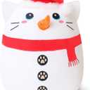 Christmas Snowman Cat Stuffed Animal Plush Toys, Cute Christmas Stuffed Snowman Kitty Toy Gifts for Kids Girls Baby, Holiday Winter Kitten Plushies Gifts and Xmas Party Decorations