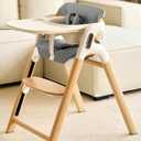 Momcozy High Chair Cushion & Backrest Set - Ergonomic Support for Dinerpal Chairs, Machine Washable Gray Seat Pad with Non-Slip Design