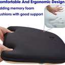 Big Hippo Ergonomic Lumbar Support & Memory Foam Seat Cushion Set - Sciatica & Tailbone Pain Relief for 8+ Hours Sitting - Non-Slip Desk Chair Pad for Office, Car & Wooden Dining Chairs (Black)