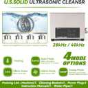 U.S. Solid 6L Ultrasonic Cleaner, 110V AC, 28/40kHz Dual-Frequency Digital Ultrasonic Cleaning Machine with Heater, Timer, and Degas Function