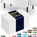 Pureegg Plastic Table Cloth Disposable 12 Pack, 54 x 108 Inch Table Cloths, Party, Picnic, Wedding, Decorative Tablecloths, Rectangle, White Plastic Cover, Leakproof & Sturdy, White