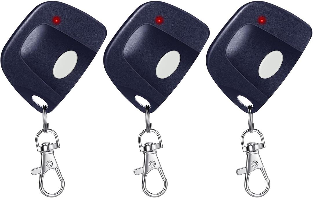 Kingdder 3 Pieces Garage Door Remote Compatible with Multicode 300mhz 10 Dip Switch 3089 3060 3070 Gate Opener Remote Control with Keychain(Purple, White)