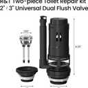 R&T Universal Dual Flush Valve for 2-piece Toilet with Top Push Button Toilet Repair Kit Inside Tank Compatible with 3-Inch and 2-Inch Toilet Drain Outlet A2422