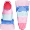 Gintenco Swim Fins, Kids Swim Training Fins for Lap Swimming, Travel Size Flippers with Mesh Bag, Silicone Swimming Fins for Kids Teens Adults Women Men (XS(Jr 13-1.5), CH13)