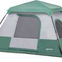 Amazon Basics Instant Camping Tent with Rainfly, Weather-Resistant, Quick Setup, 6 Person