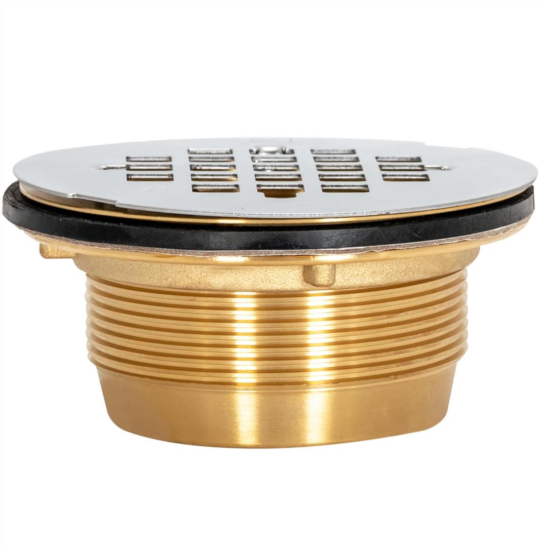 EZ-FLO 2 Inch IPS No Caulk Brass Shower Drain, Stainless Steel, 15306