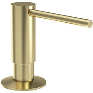 Samodra Sink Soap Dispenser, Metal Pump Head Liquid Lotion Countertop Kitchen Bathroom Soap Dispenser with 12 OZ PET Bottle (Brushed Gold)