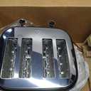 Amazon Basics 4 Slice Toaster with 4 Slots, 6 Browning Settings, Defrost, Removable Crumb Tray, Bagel Function, Cancel Button, 1600W, Black