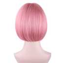 REECHO 11" Short Bob Wig with bangs Cosplay Synthetic Hair for White Black Women Color: Princess Pink