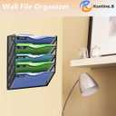 Kuntine.B Wall File Organizer Office Hanging Magazine Holder Wall File Organizer for Office Home (Black, 5 Tier)