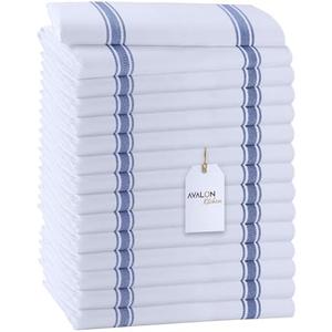 Avalon Kitchen Dish Towels Set (Value Pack of 31) Size 15x25 Inch, 100% Cotton Soft & Absorbent Linen Kitchen Towel, Tea Towels, Reusable Cleaning Cloths for Household Cleaning (Blue)