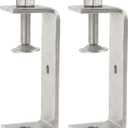 Stainless Steel C Clamps 3.8In for Mounting, Heavy Duty Metal U Clamp for Metal Working Small Desk Clamp with Stable Wide Jaw Opening & Protective Pads/I-Beam Design (2pcs)