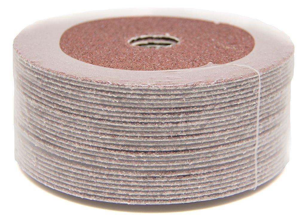 Benchmark Abrasives 5 Inch Sanding Discs Aluminum Oxide Resin Fiber Grinding Disc for Grinding, Stripping on Wood, Fiberglass, Steel, Metal, 7/8" Arbor Angle Grinder Sanding Disc, 25 Pack - 24 Grit