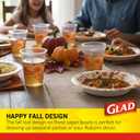 2 x Glad Round Disposable Paper Bowls, Happy Fall Design - Heavy Duty, Soak-Proof, Cut-Resistant, Microwavable Paper Bowls for All Foods, Daily Use, and Fall Occasions, 16 oz, 50 Count (Multicolor)