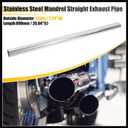2pcs Straight 2.25" OD 35" Length Mandrel Exhaust Pipe 2.25 Inch Tube Pipe T304 Stainless Steel Universal Fit Durable Material