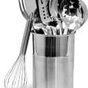 Chef Craft - 8 Piece Stainless Steel Kitchen Utensils Set with Utensil Holder