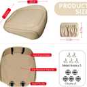 2 Pack Leather Front Car Seat Cover Bottom Car Seat, Anti-Slip and Full Wrap Driver Car Seat Protectors with Storage Pocket, Luxury Waterproof Bottom Auto Seat Cushion for Most Vehicles(Yellow Beige)