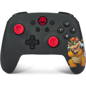 PowerA Wireless Controller for Nintendo Switch, OLED Model and Nintendo Switch Lite, Gamepad, Game Controller, Wired Controller, Bluetooth controller, Officially Licensed- Mario, King Bowser