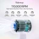 Tideway Hair Dryer Professional High-Speed Ionic Blow Dryer 110,000 RPM, Compact Hair Dryer with Magnetic Diffuser, Fast Drying with Brushless Motor Low Noise Smart Temperature Control-H11