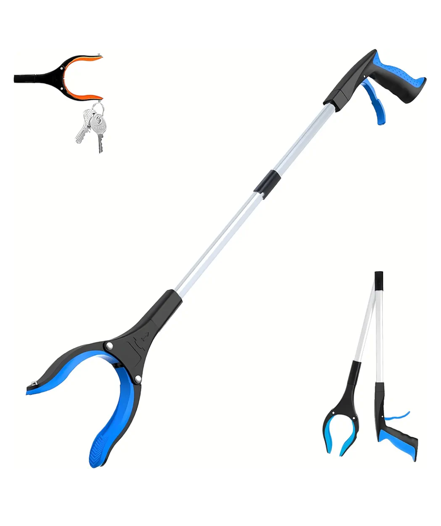 Grabber Reacher Tool - 32” Extra Long Foldable Gripper and Reaching Tool - Heavy Duty Pick Up Stick Grabbers for Seniors, Trash, Surgery Recovery Must Haves Gifts (Blue)