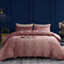 TUMEI 3PCS Velvet Duvet Cover King, Comforter Duvet Cover Set King Size, Luxury Bedding Soft Fluffy Velvet Zipper Closure, Blush Pink (King, No Comforter)