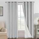 H.VERSAILTEX 100% Blackout Curtains for Bedroom Thermal Insulated Linen Textured Curtains Heat and Full Light Blocking Drapes Living Room Curtains 2 Panel Sets, Glacier Gray, 52x96 Inch