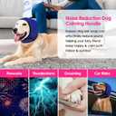 KOESON Dog Calming Hoodie - No Shake Ear Wraps for Dogs, Anxiety Relief & Noise Protection, Water Resistant Pet Ear Cover Muffs for Thunderstorms, Swimming, Firework, Grooming, Bathing (Royal Blue, M)