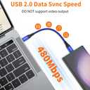 4 x JXMOX Short USB C to USB C Cable 60W, (2 Pack 0.5ft) Type C Fast Charging Cord Charger Cable Compatible with iPhone 16 Pro Max/15 Pro Max, Samsung Galaxy S23 S22+ S21 Ultra, Note 20, iPad Pro (Blue)