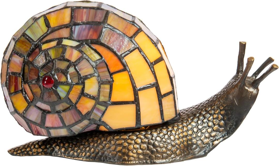 Dale Tiffany TA15173 Snail Tiffany Accent Table Lamp, Antique Bronze