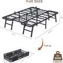 VIPSHOW 18 Inch Full Metal Bed Frame Folding Bed Frame Tool-Free Assembly Mattress Foundation No Box Spring Needed Platform 2500lbs Heavy Duty Steel Slats, Noise-Free, Easy Assembly, Black