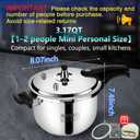 3Qt Stainless Steel Pressure Cooker small, 8-in-1 Multi-Cooker, Induction Compatible,8+ Safety Features, Stovetop & Electric, Perfect for 1-2 People mini
