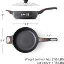 SENSARTE Nonstick Frying Pan Skillet with Lid, 10.5 Inch Deep Frying Pan, 3.8 Qt Non Stick Saute Pan with Cover, Induction Pan, Healthy Non Toxic Cooking Pan with Helper Handle, PFOA PFOS Free
