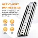 Heavy Duty Drawer Slides 12 14 16 18 20 22 24 26 28 30 32 34 36 40 44 48 52 56 60 Inch 460 Lbs Side Mount Full Extension Ball Bearing Rails Rail Tool Box Runner -W:76mm, 22 Inch