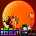 Sunset Lamp Projector with APP & Button Control, 360 Degree Rotation Multiple Colors Changing LED Lamp Night Light, Sunset Light for Bedroom Decor/Party/Christmas Gifts/Tiktok Live/Room Decor (Multicolor)