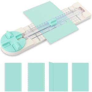 Paper Cutter,4-in-1 Paper Trimmer,Photo Cutter,Multi-Function Scrapbooking Tool with Dial Blades of Straight,Wave,Perforated,Creasing for Cutting Paper,Coupons,Postcards,Card