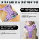 BARKBAY No Pull Dog Harness Large Reflective Dog Harness with Front Clip and Easy Control Handle for Walking Training Running with ID tag Pocket(Violet Purple,L)