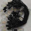 Brightever LED Outdoor String Lights 100FT Patio Lights with 52 Shatterproof ST38 Vintage Edison Bulbs, Outside Hanging Light Waterproof for Porch, Deck, Garden, Backyard, Balcony, 2700K Dimmable