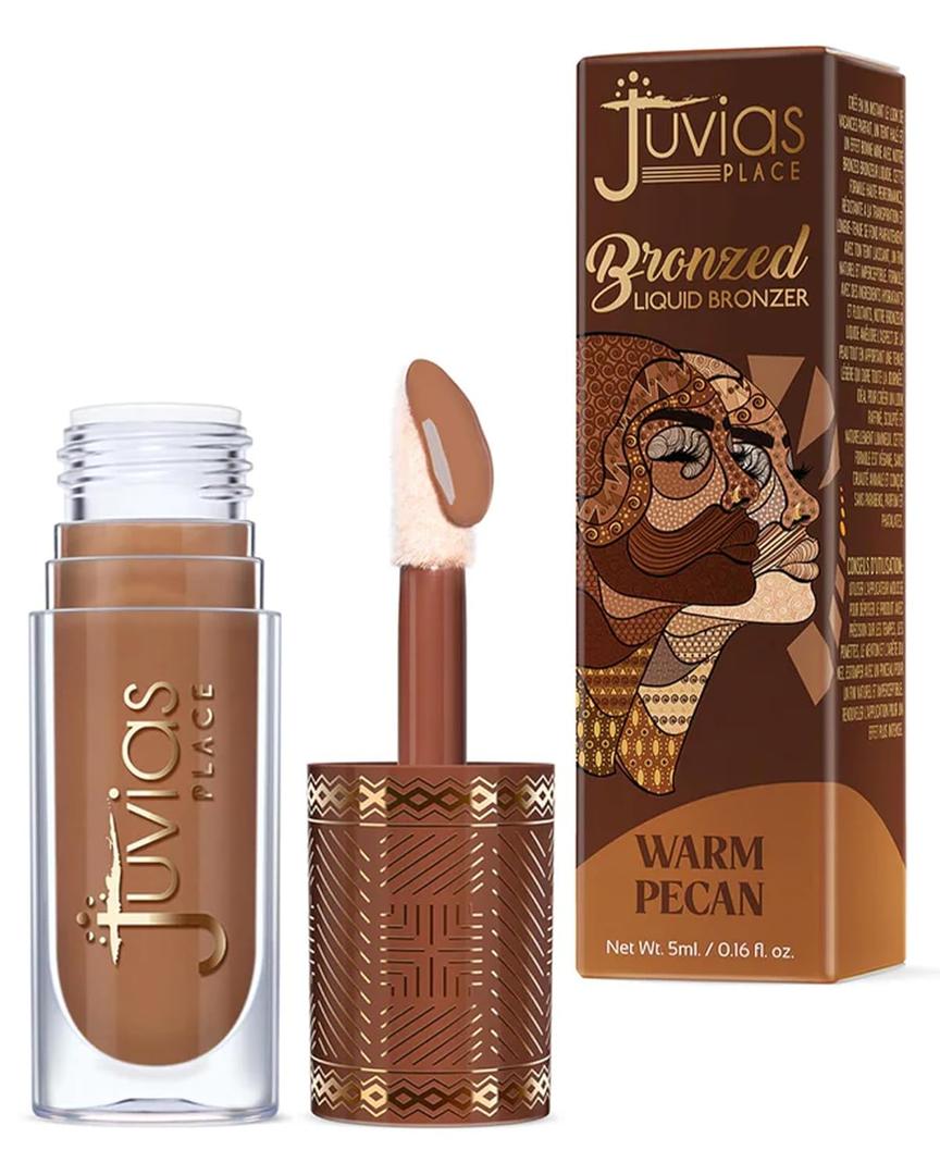 Juvias Place Bronzed Liquid Bronzer - Warm Pecan - Liquid Bronzer for Face w/Silky Blendable Texture - Buildable Coverage for Natural Contour & Dimension - Easy-to-Blend Patch-Proof Formula