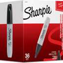 Sharpie Permanent Markers, Chisel Tip, Black, 36 Count - Home, School, Office Supplies