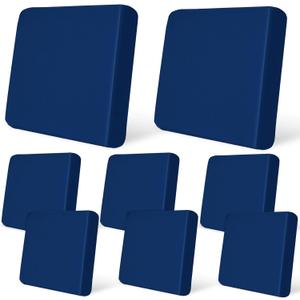 pickyNproud 8Pcs Patio Cushion Covers Stretch Outdoor Couch Cushions Slipcovers Replacement Washable Furniture Protector with Elastic Bottom Sofa Chair Seat Cover, Navy Blue