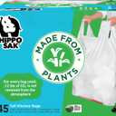 Hippo Sak - Plant Based Tall Kitchen Garbage Bags with Ergonomic Handles - 13 Gallon Trash Bags - Recyclable & Reduced Carbon Footprint - Super Strong and Leak Proof Tall Kitchen Trash Bags (45 Count)