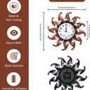 Sun Outdoor Clock Silent Non-Ticking, Outdoor Wall Clock with Thermometer & Humidity Combo Outside Clocks for Patio, Garden, Home Decor