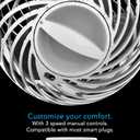 Vornado Pivot Clip Personal Air Circulator, 3-Speed, Portable Desk Fan with Multi-Surface Clip, 360-Degree Adjustable Axis, 9 in Tall, 4 in Diameter, Whisper Quiet, Ice White
