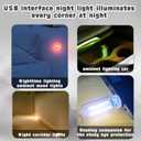 2 x Gothic Retro Car Lamps Accessories, Battery & USB Operated Auto Interior Dash Mood Bulb, Touch Dimmable Mini LED Neon Night Lights for Bedroom, Camping, Holiday, No Pole Dimming (Red, 1Pack)